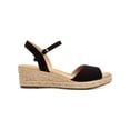 thumbnail image 2 of CHARTER CLUB Womens Black Ankle Strap Luchia Round Toe Wedge Buckle Espadrille Shoes 7.5 M, 2 of 4