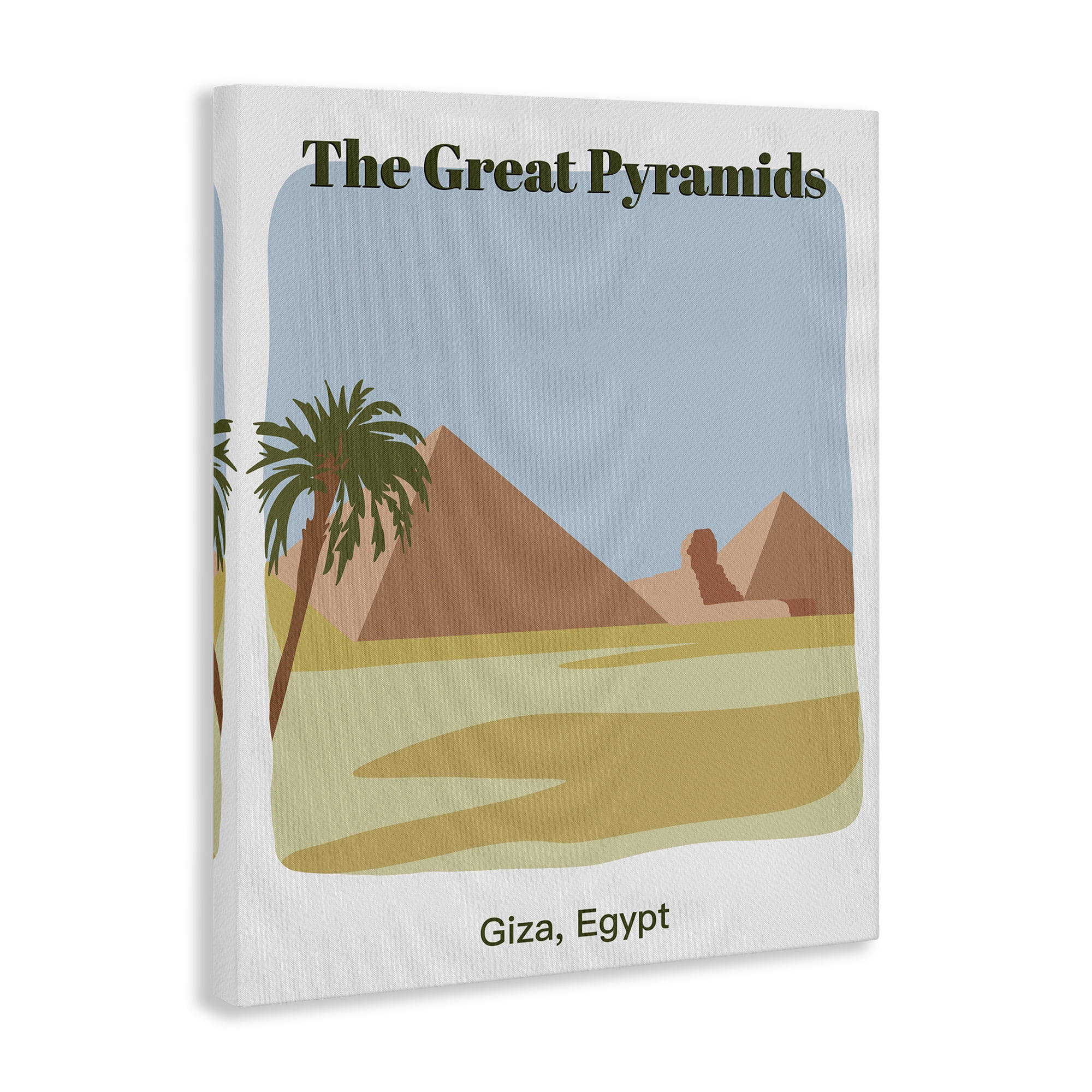 Stupell Industries Great Pyramids Architecture Town & City Painting Gallery Wrapped Canvas Art Print Wall Art, 30 x 40