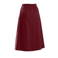 thumbnail image 5 of STETMN Women's Midi Skirt,Drawstring Waist, Button Trim, A-Line Cotton Linen Casual Skirt with Pockets, 5 of 8