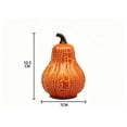 thumbnail image 3 of Light Up Pumpkin Lamp Round Pear Gourd Orange Pumpkin Light LED Fall Autumn Halloween Crackle Mosaic Tabletop Decor Home Window Shelf Ornament, 3 of 8