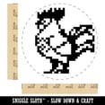 thumbnail image 2 of Pixel Rooster Chicken Self-Inking Rubber Stamp Ink Stamper - Blue Ink - Large 1-1/2 Inch, 2 of 7