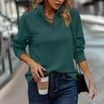 thumbnail image 7 of Quealent Ribbed Knit 1/4 Zip Sweatshirt Pullover Sweaters for Women Casual Solid Color Long Sleeve Quarter Zipper Autumn Tops Dark Green for Size S, 7 of 7