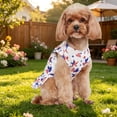 thumbnail image 5 of Dmlowu 4th of July Patriotic Dog Dress, Red White Blue Star Pattern Dog Clothes, Breathable Summer Party Outfit for Pets (5.5-8.8 lbs), 4th of July Decorations, 5 of 7