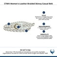 thumbnail image 4 of CTM  Leather Braided Skinny Casual Belt (Women), 4 of 4