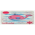 thumbnail image 1 of Cartoon Kitchen Mat, Whale Swimming Fish Sailor Marine World Image Print, Plush Decorative Kitchen Mat with Non Slip Backing, 47" X 19", Cream Red Blue, by Ambesonne, 1 of 1