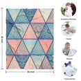 thumbnail image 4 of Pink and Blue Triangular Floral Boho Pattern Blanket,Comfortable Soft Flannel Throw Blanket,All Season,Warm Lightweight Blankets for Sofa Bed Couch Living Room Chair,30"x40", 4 of 4