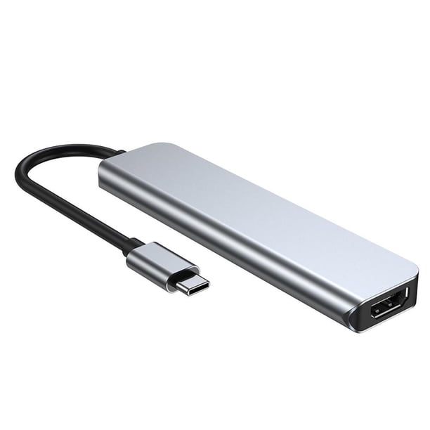 Base de expansión compatible con HDMI 6 en 1 Adaptador de concentrador USB 3.0 para portátiles Tablet Ipad