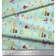 thumbnail image 2 of Soimoi Green Rayon Fabric Bottle & Wine Glass Bar Printed Fabric 1 Yard 42 Inch Wide, 2 of 3