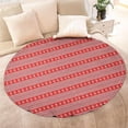 thumbnail image 4 of Red Christmas Folk Pattern Round Blanket,Comfortable Soft Flannel Throw Blanket,All Season,Warm Lightweight Blankets for Sofa Bed Couch Living Room Chair 47"x47", 4 of 5