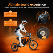 MilePop1 Electric Dirt Bike for Teen&Adult Electric Motorcycle 220N.m Torque,Max 37MPH Motorized Dirt Bike48V 25AH Battery Off-Road Dirt E-Bikes Hydraulic Brakes 14/12Tire & Bluetooth