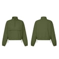 thumbnail image 4 of Antinious Women Casual Windbreaker Jacket Collar Drawstring Hem Hoodless Solid Long Sleeve Comfy, 4 of 5