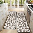 thumbnail image 4 of Kitchen Rugs Sets Of 2,White Brown Sunflower Pattern Anti Fatigue Kitchen Mat Rugs Non Slip Washable,Decorative Kitchen Floor Mats for Kitchen,Sink,Laundry,17"x47"+17"x47", 4 of 5