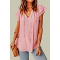 thumbnail image 4 of ABPHQTO Top rosa con escote en V y cordón con volantes en capas para mujer, 4 of 5
