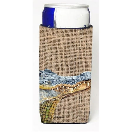 

Alligator On Faux Burlap Michelob Ultra bottle sleeves For Slim Cans - 12 oz.