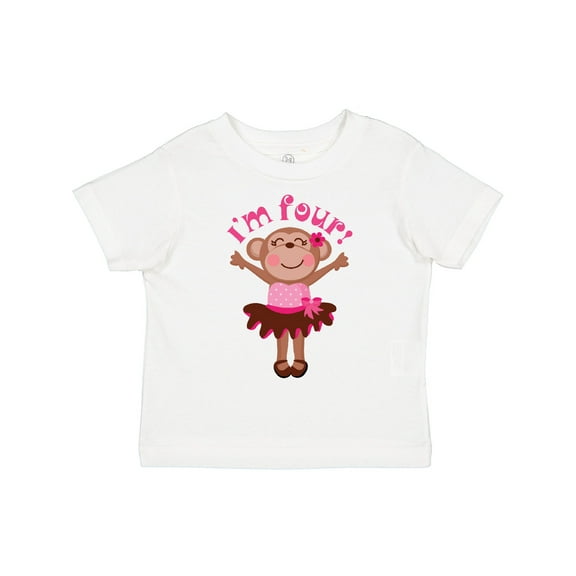 Inktastic Monkey 4th Birthday 4 Year Old Girl Girls Toddler T-Shirt