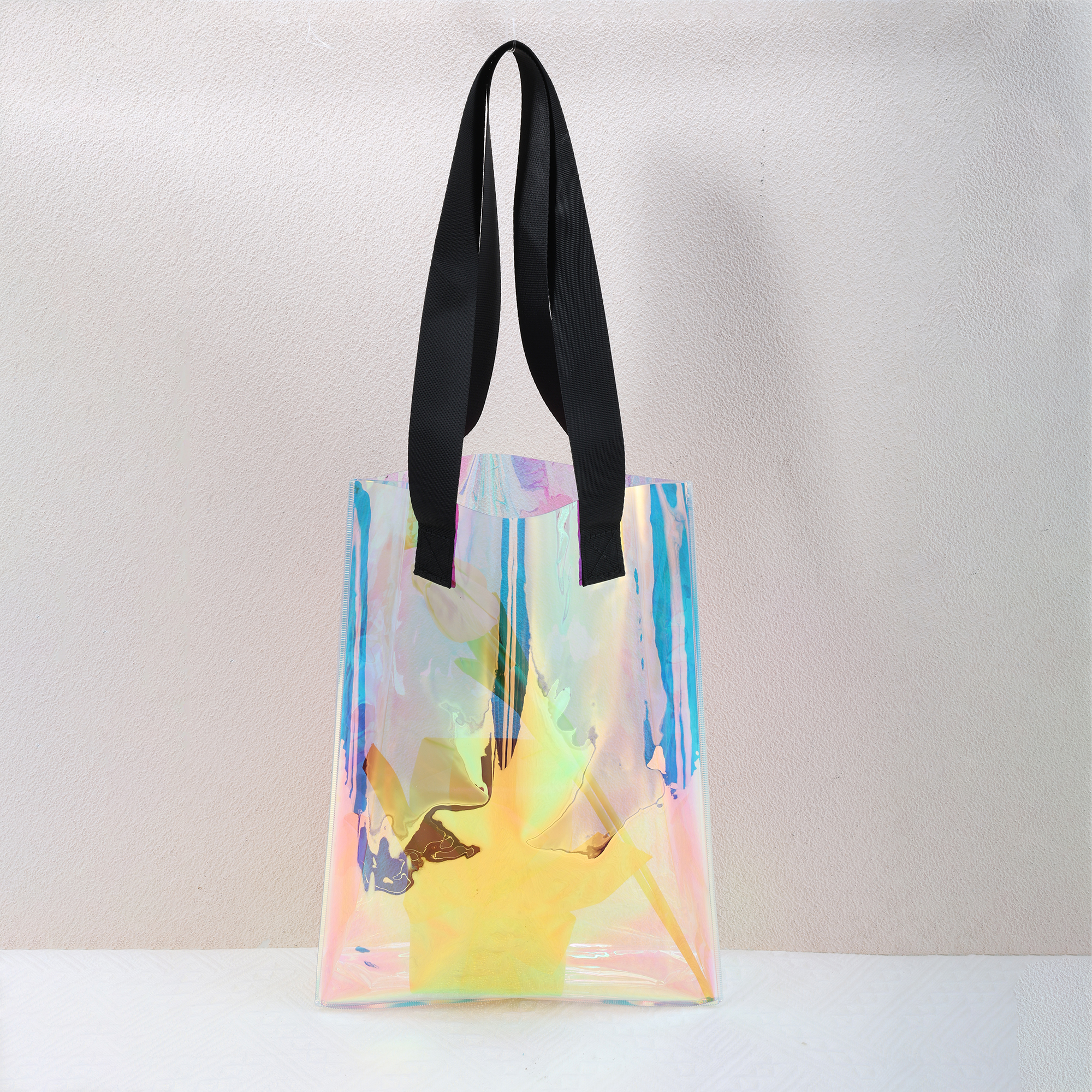 Unique Bargains Multicolor Ribbon Handle Gift Bag 1Pc Multicolor 11.81"x3.94"x13.39"