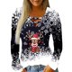thumbnail image 1 of Camisas Navideñas Para Mujer Tops de Manga Larga Moda Con Cuello en V Empalme Irregular Suelto Odeerbi ODB198727, 1 of 4