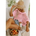 thumbnail image 2 of Qaspx Crochet Hollow Out Womens Blouses Beach Swimsuit Coverups Summer Short Sleeve Knit Tops, 2 of 4