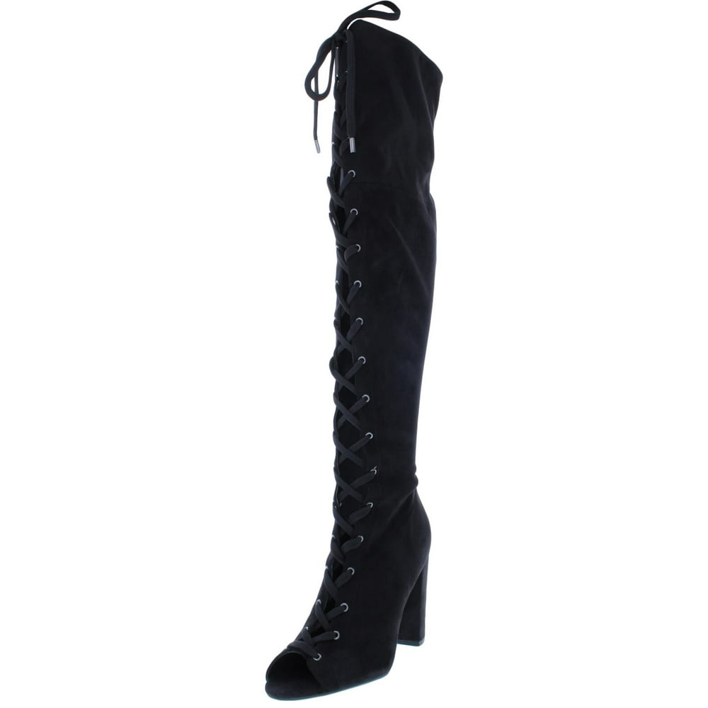 GUESS - Guess Womens Casidi Faux Suede Open Toe Over-The-Knee Boots ...