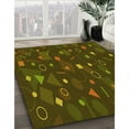 thumbnail image 3 of Ahgly Company Machine Washable Indoor Square Transitional Dark Yellow Green Area Rugs, 5' Square, 3 of 7