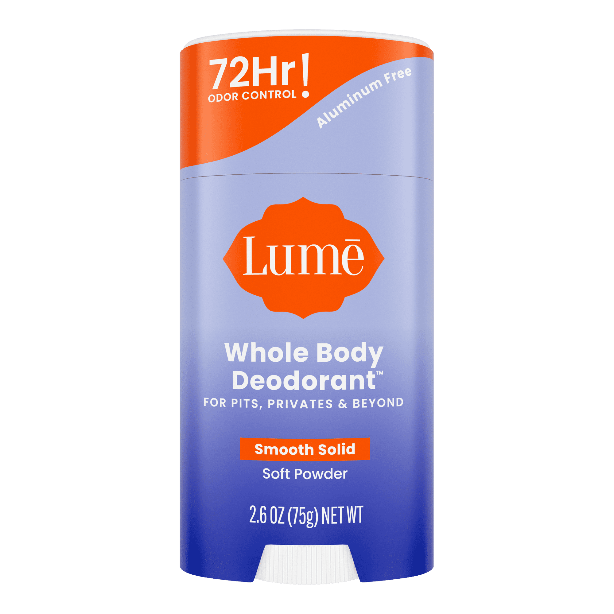 Lume Whole Body Aluminum Free Deodorant Stick, Soft Powder, 2.6 oz