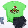 thumbnail image 2 of LINMOUA Grinch T-shirt Mode Décontractée Col Rond Manches Courtes Imprimé Amusant pour Femmes, 2 of 5