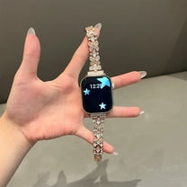 Stylish Bling Glitter Diamond Apple Watch Band for Apple Watch Series 10 46mm, Compatible with iWatch Series 10 46mm for Girls Women, Rosegold