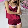 thumbnail image 4 of Women - Sleepwear Satin Silk Babydoll Lace Up Nightwear Pajamas Set, 4 of 6