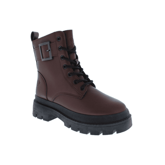 Bota Para Mujer Swiss Navy Combat Con Hebilla color Café