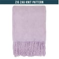 thumbnail image 3 of PAVILIA Lavender Purple Knit Throw Blanket for Couch, Twin Bed, Soft Knitted Farmhouse Sofa Throw for Living Room, Lightweight Decorative Summer Blanket for Chair, Outdoor Textured Boho Blanket, 60x80, 3 of 9