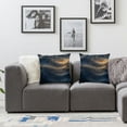 thumbnail image 2 of Acheng Gold and Blue Abstract Art Short Plush Pillowcase Set of 2 White, 2 of 7
