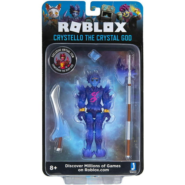 Roblox Imagination Collection Crystello The Crystal God Figure Pack Includes Exclusive Virtual Item Walmart Com Walmart Com - roblox q clash 3 action figure 6 pack jazwares toywiz