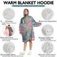 thumbnail image 5 of Wearable Oversized Blanket,Schnauzer and Pioneer Flower Wearable Blanket Hoodie for Adults,Cozy Hooded Blankets with Super Pockets,Super Warm Fuzzy Pullover for Women & Men, 5 of 6