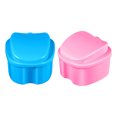 thumbnail image 2 of Rosenice 2pcs Case de dentaduras postables portátiles Contenedor de dentaduras postizas para el tamaño de la dentadizo para la dentadura postiza para la dentadura postiza, 2 of 7