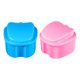 thumbnail image 2 of Rosenice 2pcs Case de dentaduras postables portátiles Contenedor de dentaduras postizas para el tamaño de la dentadizo para la dentadura postiza para la dentadura postiza, 2 of 7
