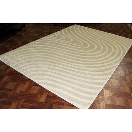 Persian Rugs 9000 Ivory Swirl Luxury Polyester Contemporary Area