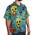 thumbnail image 2 of Alien Men's Hawaiian Shirt, Button Down Poplin Short Sleeve Casual Summer Beach Printed Unisex Shirts, 2 of 6