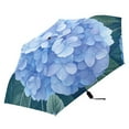 thumbnail image 2 of Blue Hydrangeas All Weather Umbrella Triple Folding Parasol 6 Ribs UV Protection Portable, 2 of 8