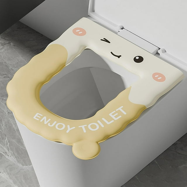 Lekihaqq Waterproof Toilet Seat Cover Wash-Free EVA Cushion Soft Comfort Elastic Adhesive Pad Universal Fit Home Bathroom Accessory