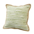 thumbnail image 3 of Ox Bay Ringo 20" x 20" Green/White Jute Bordered Striped Cotton Adult Decorative Throw Pillow Cover, 3 of 9