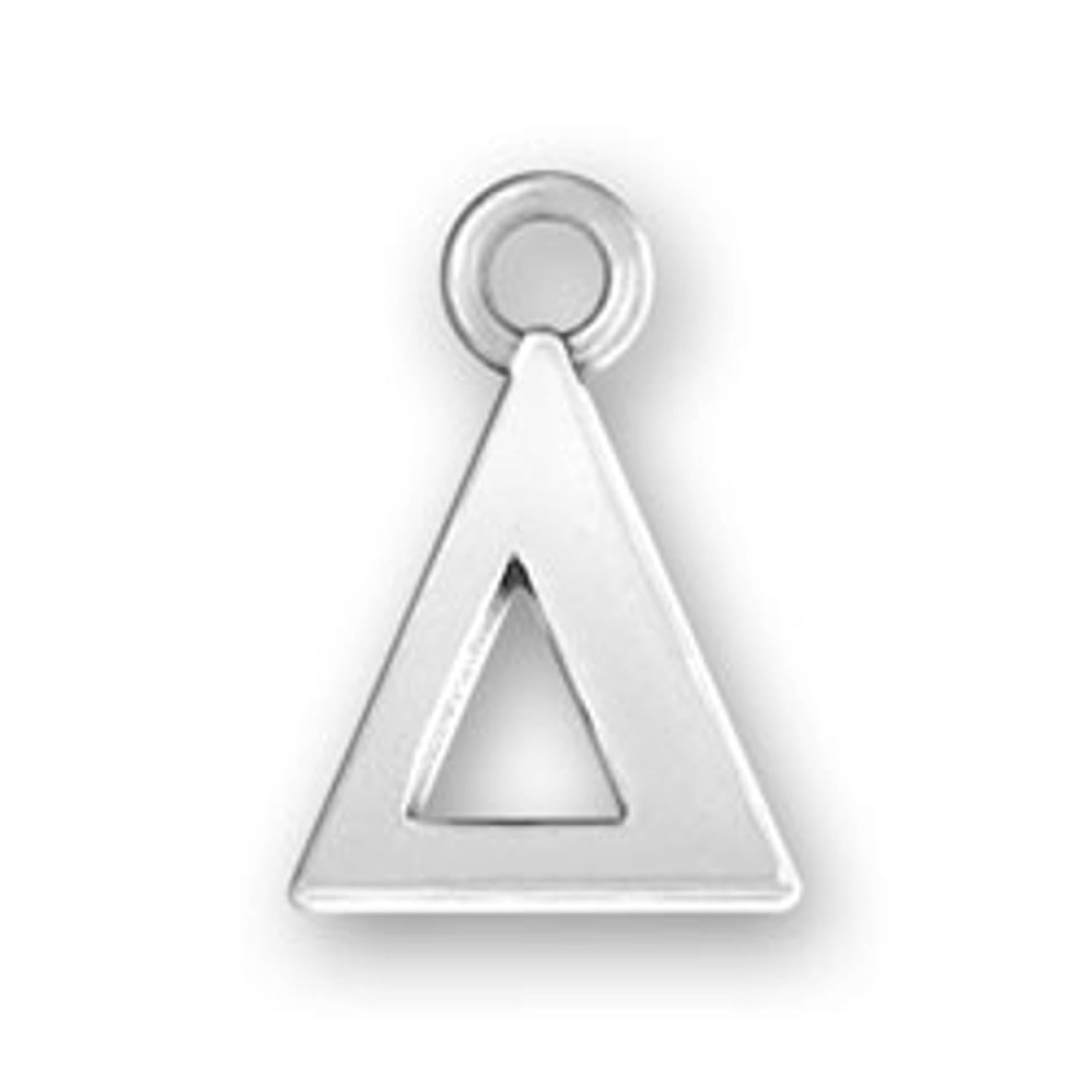 Brand New RARE!!! Delta Sigma Phi Rhodium Silver Charm Pendant 