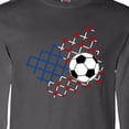 thumbnail image 4 of Inktastic Soccer Ball, Net with American Flag Colors Long Sleeve T-Shirt, 4 of 5