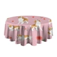 thumbnail image 5 of Cavalier King Charles Spaniels and Flowers Round Tablecloth 60"x60",Wrinkle Wipeable Table Cloth for Kitchen Dining Room Picnic Patio Party, 5 of 6