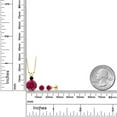 thumbnail image 2 of Gem Stone King 18K Yellow Gold Plated Silver Round Red Created Ruby and Black Diamond Pendant and Earrings Jewelry Set for Women (5.37 Cttw, Gemstone Birthstone, with 18 inch Chain), 2 of 3