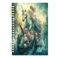 thumbnail image 2 of WOBOGO Unicorn and Mermaid Notebook College Horizontal Grid Paper Ink Spill Resistant Water Resistant Cover 8.3x5.7x0.4in, 2 of 8