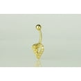 thumbnail image 5 of 14K Yellow or White Real Gold CZ Dangle Heart Navel Belly Button Ring / Aretes para el Ombligo en Oro Solido Real de Corazón / Gold Body Jewelry / Womens Jewelry Piercing, 5 of 6