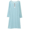 thumbnail image 5 of WBQ Polka Dot Nightgowns for Women Soft Cotton Sleepwear O Neck House Dress Long Sleeve Comfy Night Dress Blue Tag XXL/US 14, 5 of 7