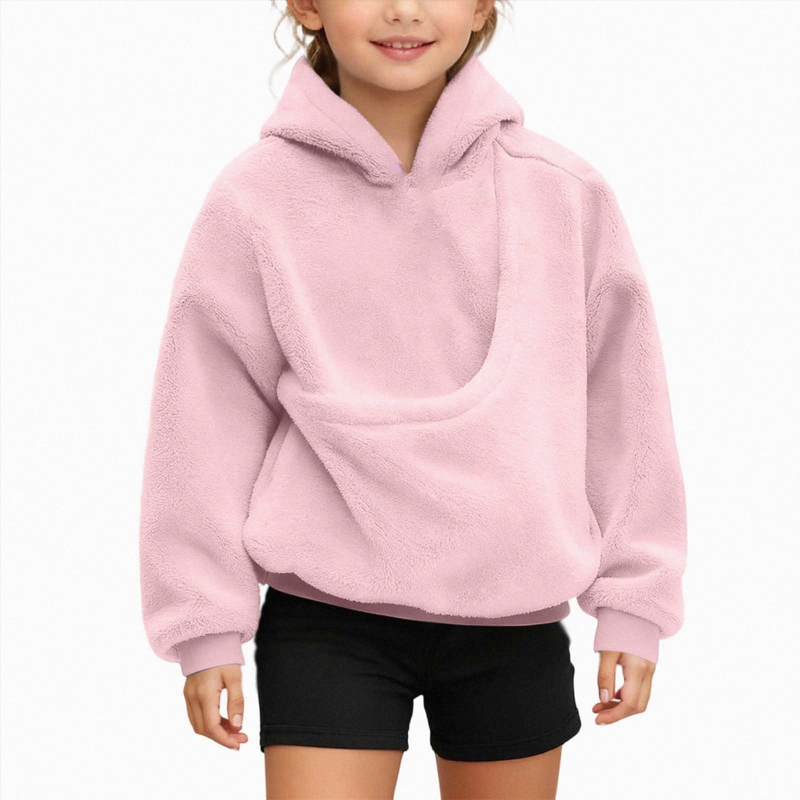 Gubotare Kids Pouch Hoodie-Kokopaws Pet Hoodies with Dog Pouch Girls Pullover Animal Holder Long Sleeve Tops (Pink 9-10 Years)