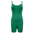 thumbnail image 3 of IROINNID Savings Jumpsuit Shorts for Women Solid Jumpsuit Pajamas Round Neck Comfortable Short Pants,Green, 3 of 4