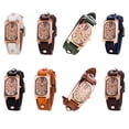 thumbnail image 2 of Minnieouse Reloj de cuarzo con correa de cuero Mano de obra fina Estilos digitales coloridos de moda Reloj para mujer Relojes naranja, 2 of 6